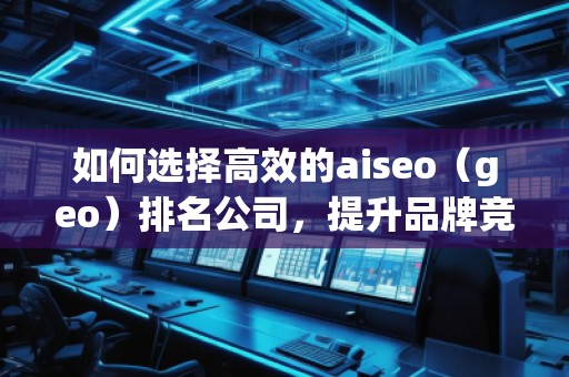 如何選擇高效的aiseo（geo）排名公司，提升品牌競爭力